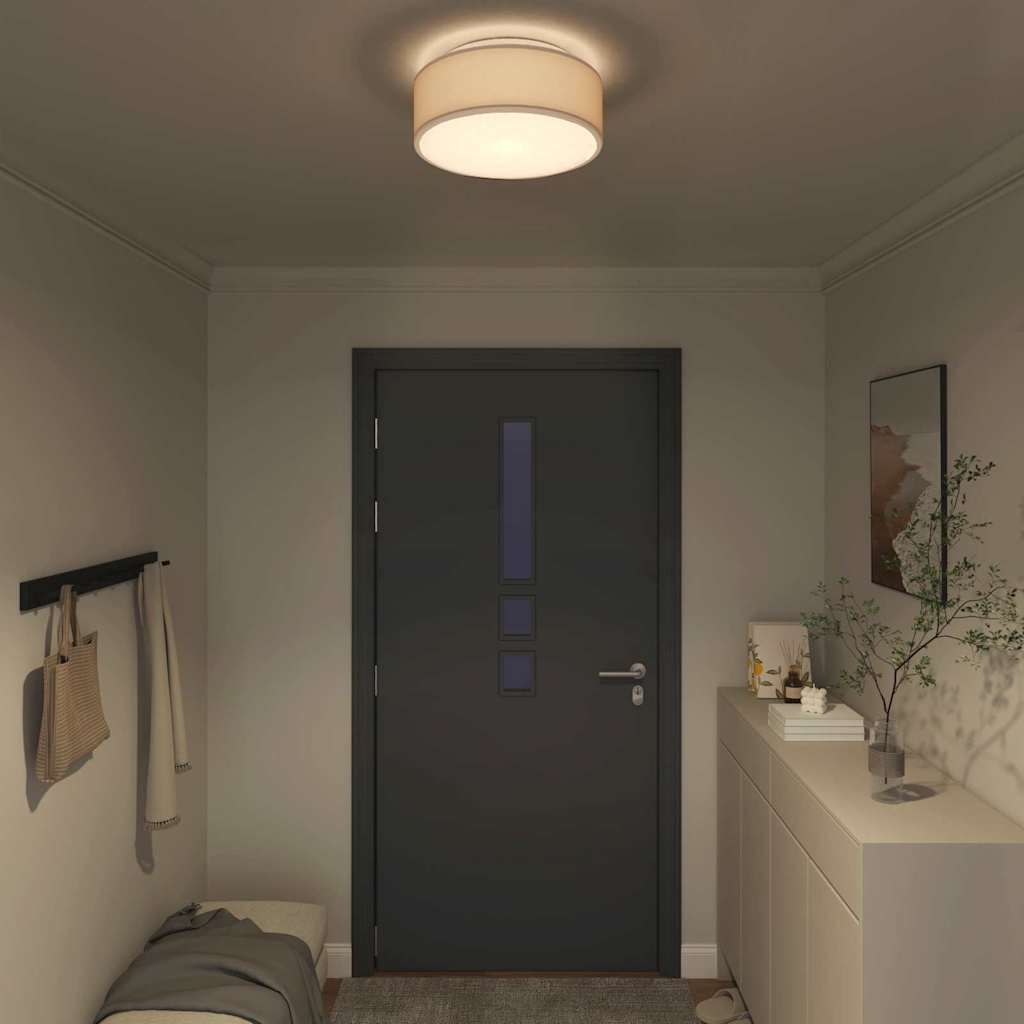 Loftlampe med spotlights Gråbrun 38 x 38 x 13,5 cm Stof