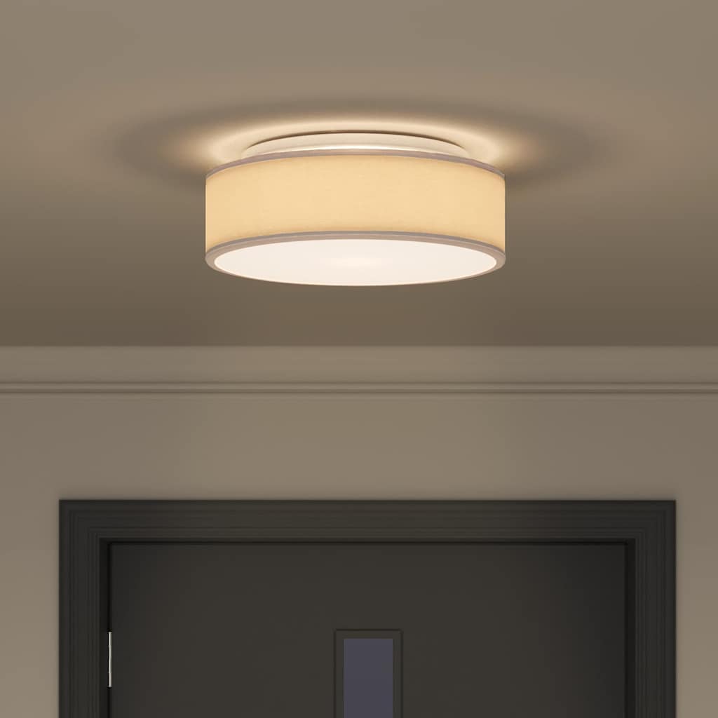 Loftlampe med spotlights Gråbrun 38 x 38 x 13,5 cm Stof