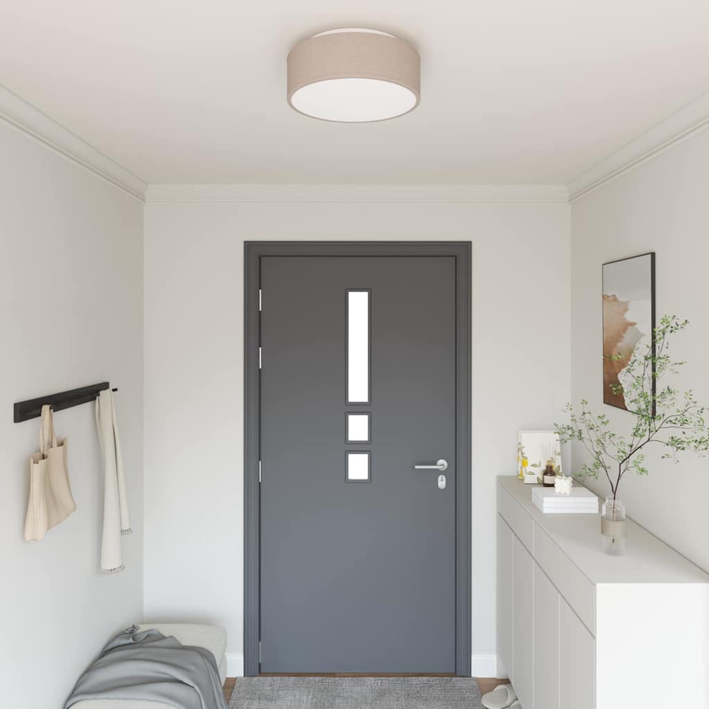 Loftlampe med spotlights Gråbrun 38 x 38 x 13,5 cm Stof