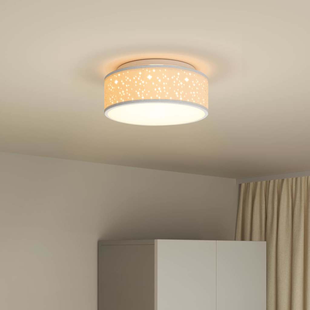 Loftlampe med spotlights Grå 30 x 30 x 13,5 cm Stof