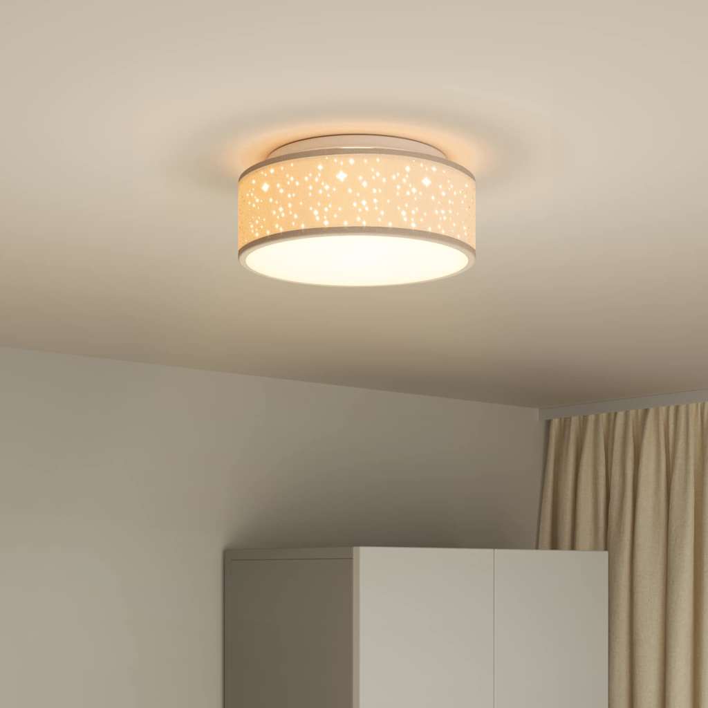 Loftlampe med spotlights Gråbrun 30 x 30 x 13,5 cm Stof