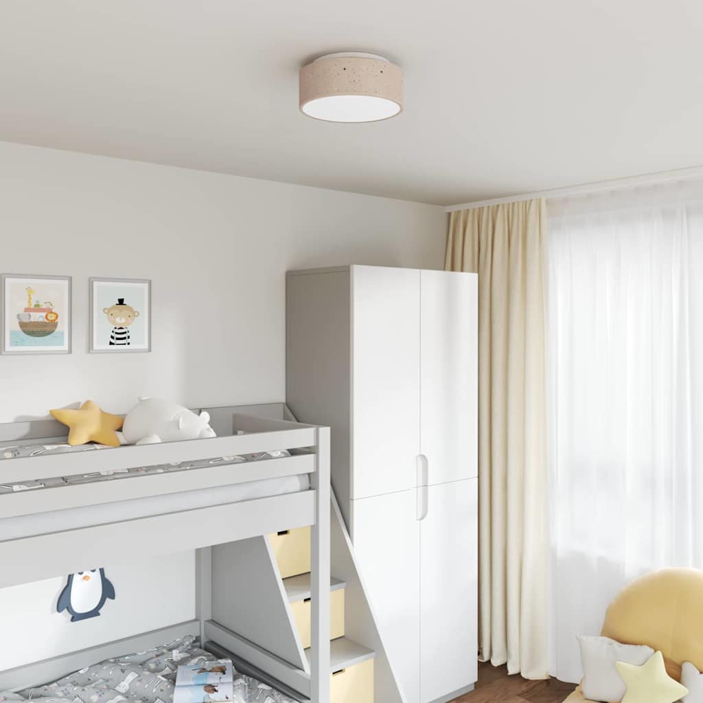Loftlampe med spotlights Gråbrun 30 x 30 x 13,5 cm Stof