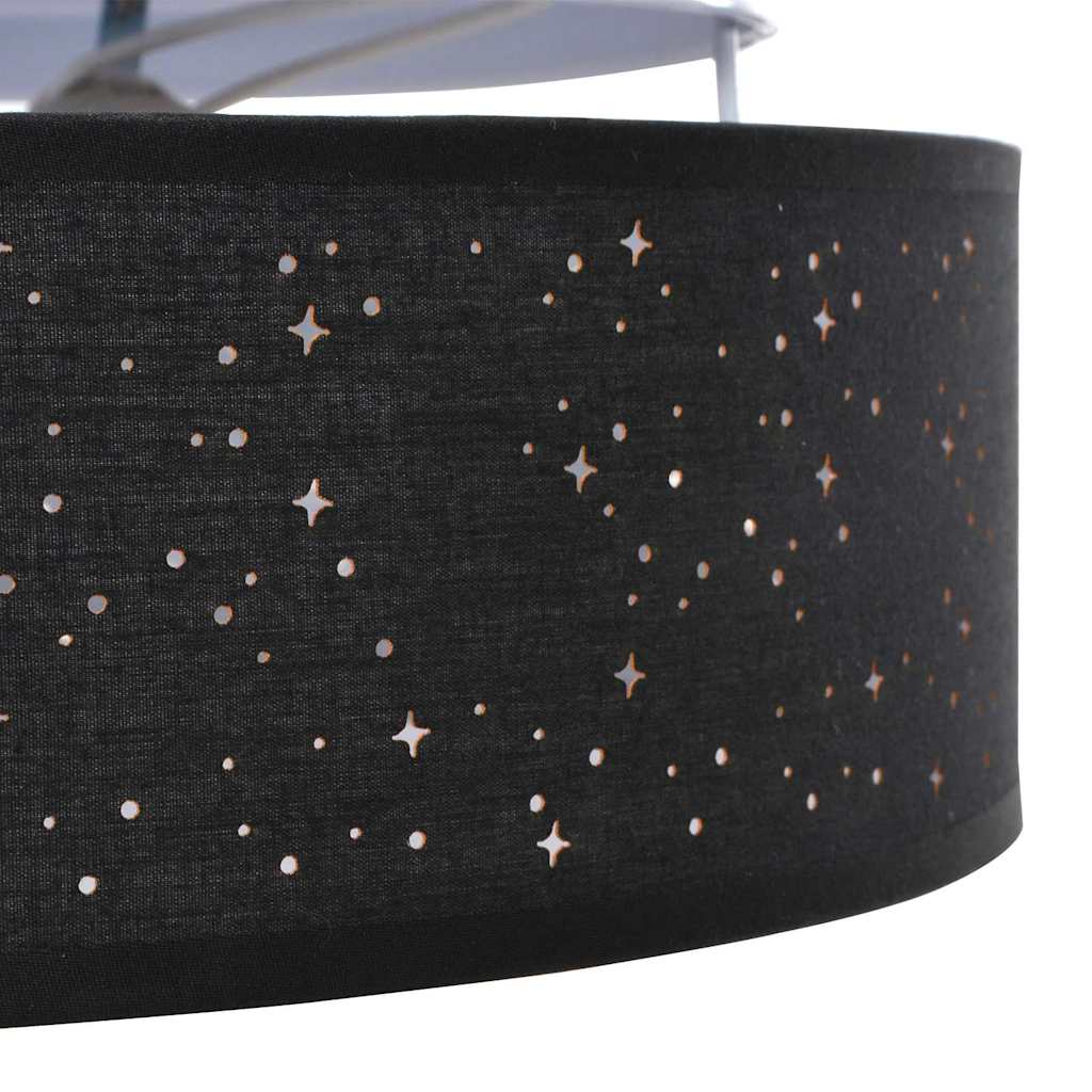 Loftlampe med spotlights Sort 38 x 38 x 13,5 cm Stof