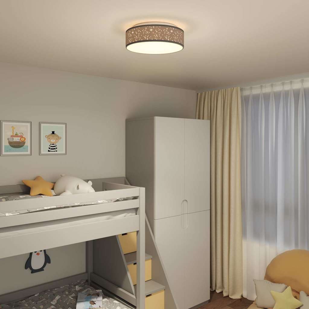 Loftlampe med spotlights Sort 38 x 38 x 13,5 cm Stof