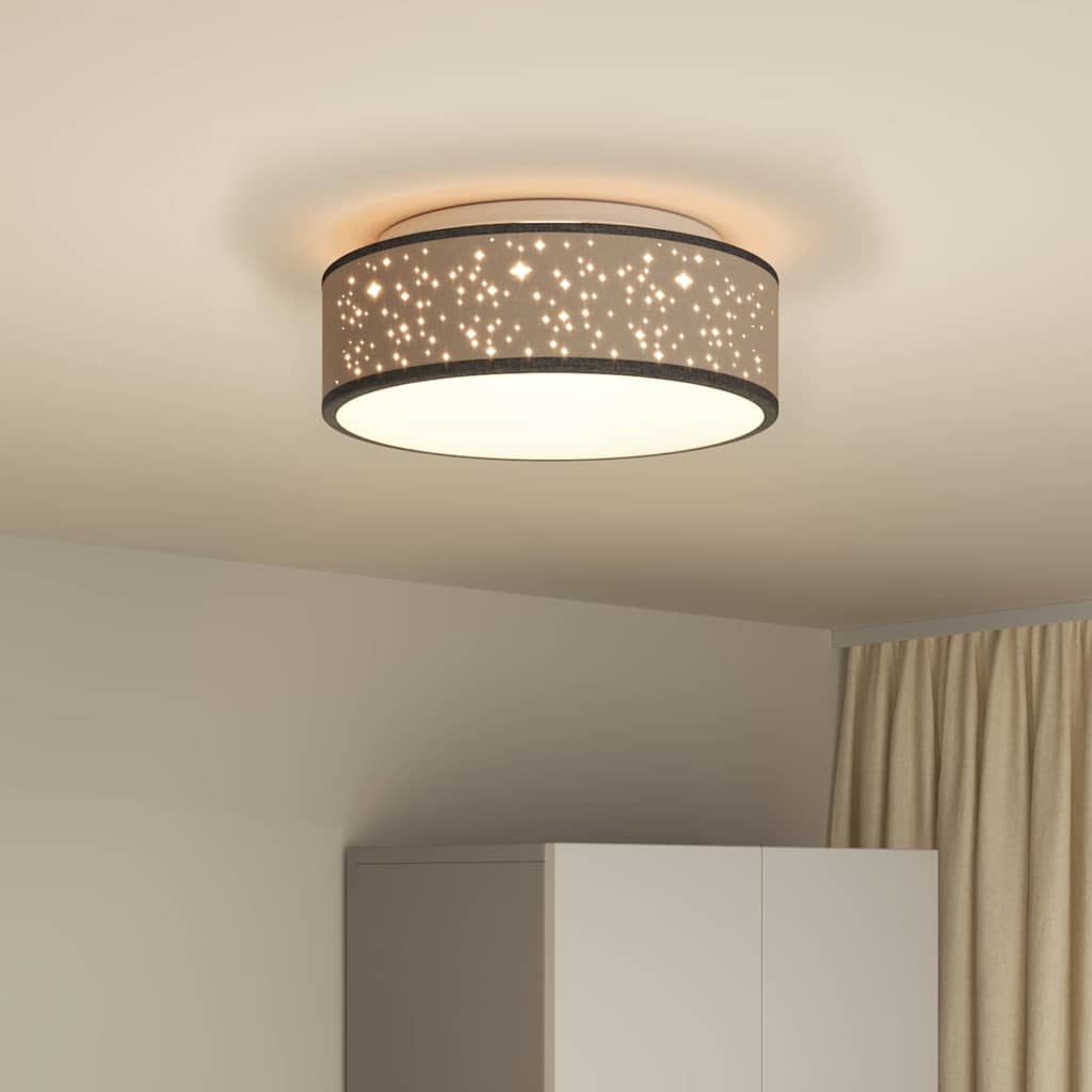 Loftlampe med spotlights Sort 38 x 38 x 13,5 cm Stof