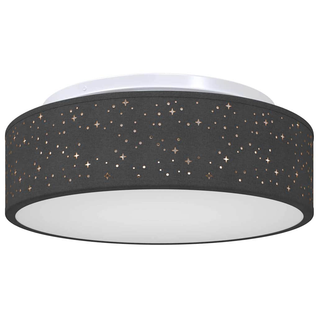 Loftlampe med spotlights Sort 38 x 38 x 13,5 cm Stof