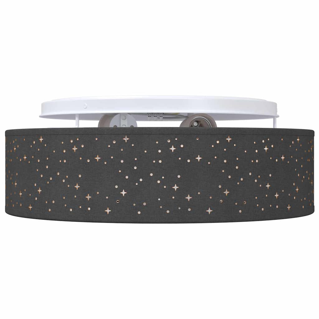 Loftlampe med spotlights Sort 38 x 38 x 13,5 cm Stof