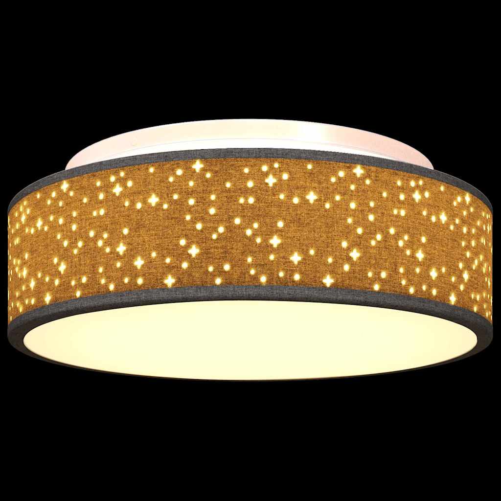 Loftlampe med spotlights Sort 38 x 38 x 13,5 cm Stof