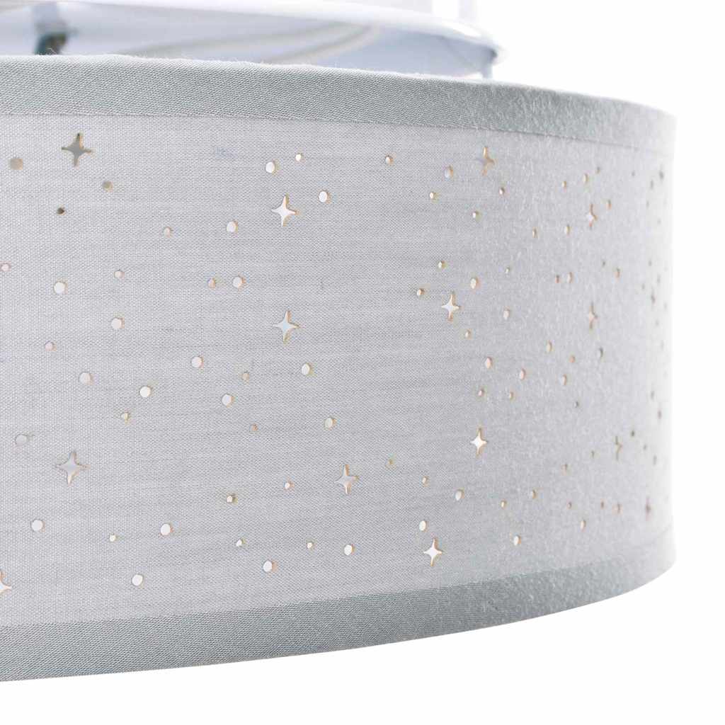 Loftlampe med spotlights Grå 38 x 38 x 13,5 cm Stof