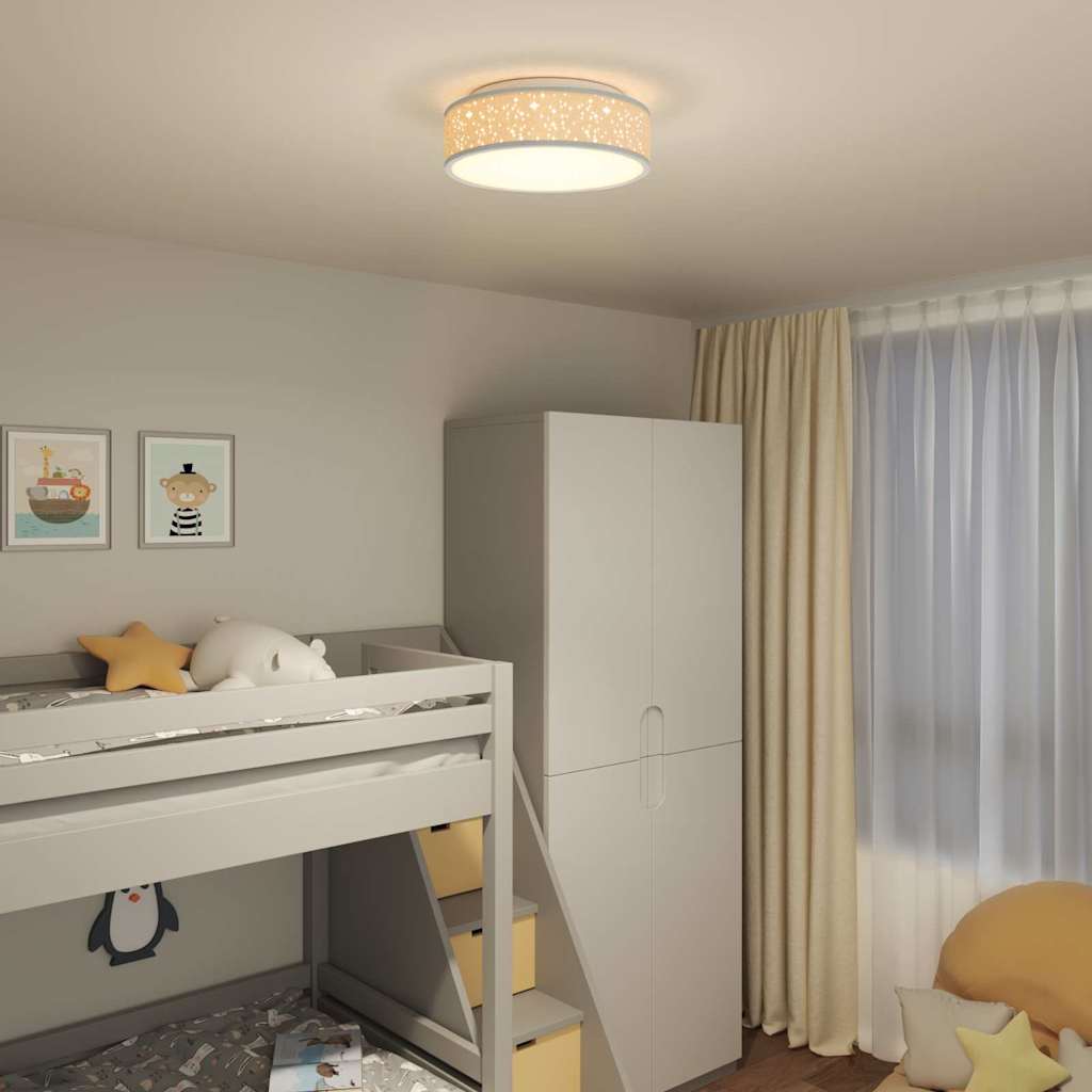 Loftlampe med spotlights Grå 38 x 38 x 13,5 cm Stof