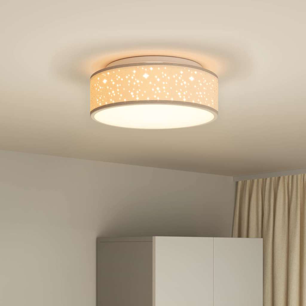 Loftlampe med spotlights Gråbrun 38 x 38 x 13,5 cm Stof