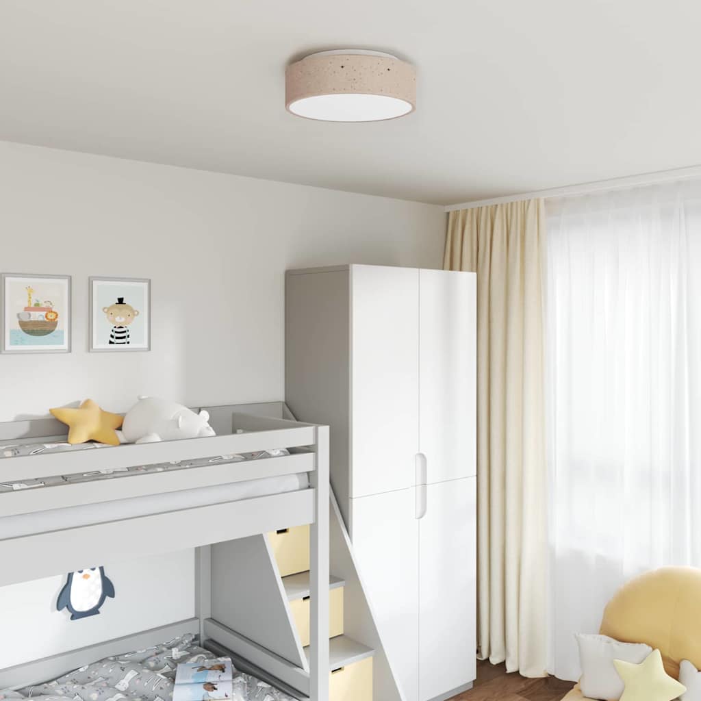 Loftlampe med spotlights Gråbrun 38 x 38 x 13,5 cm Stof