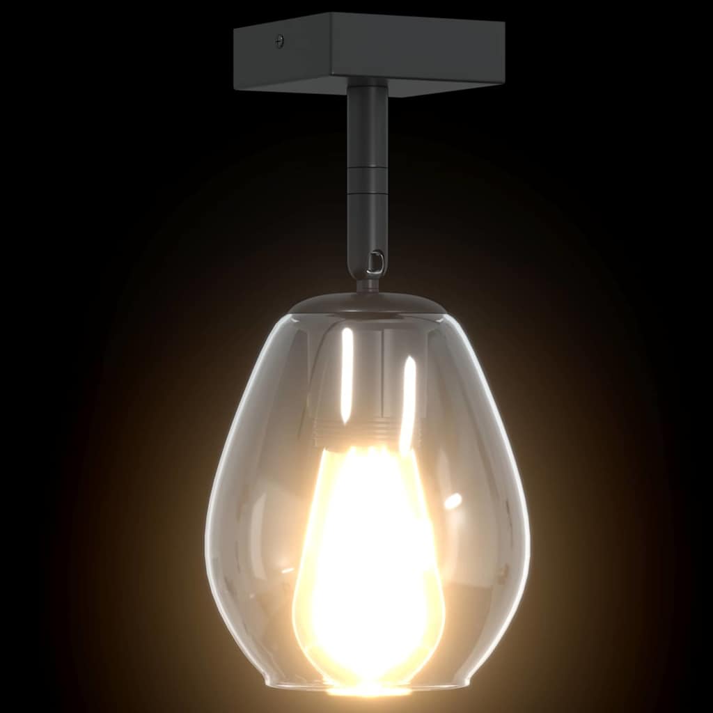 Loftsspot med spotlights Sort 13 x 13 x 26 cm Glas og Metal