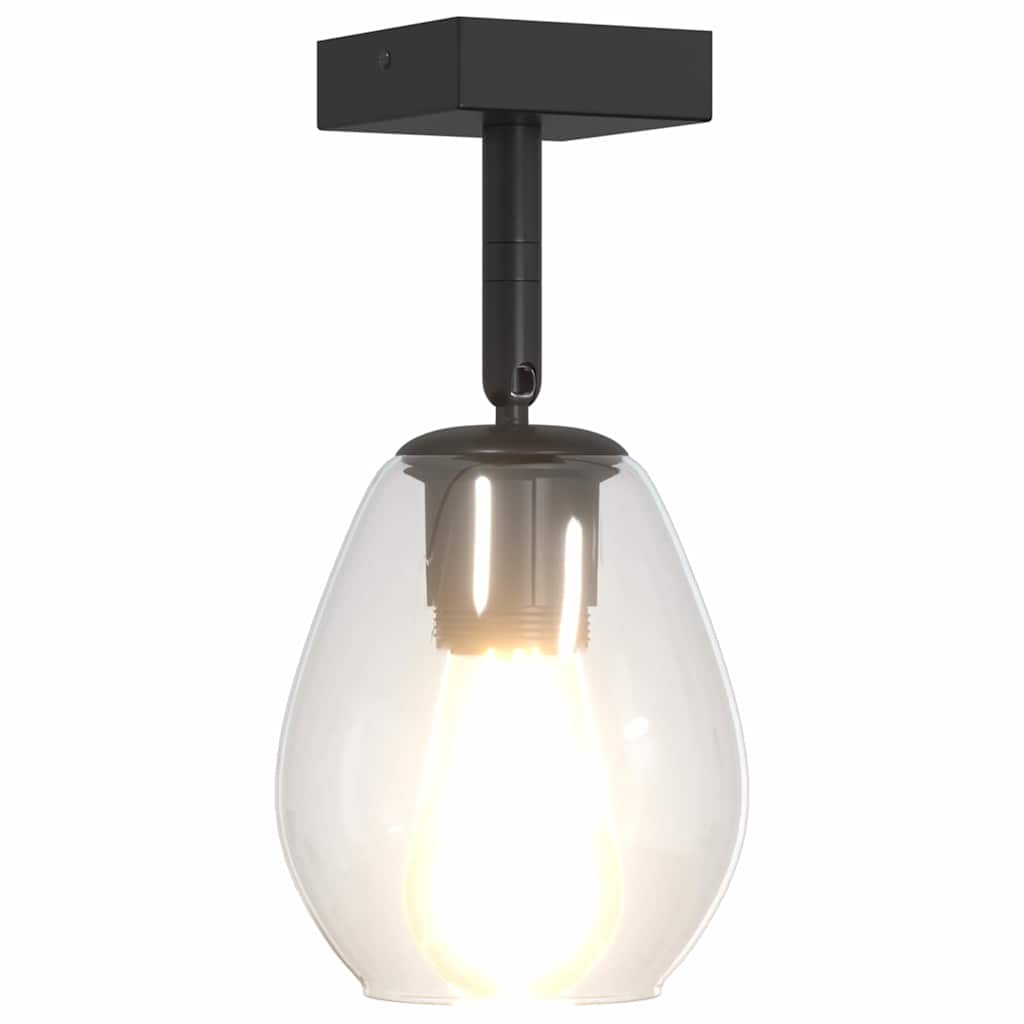 Loftsspot med spotlights Sort 13 x 13 x 26 cm Glas og Metal