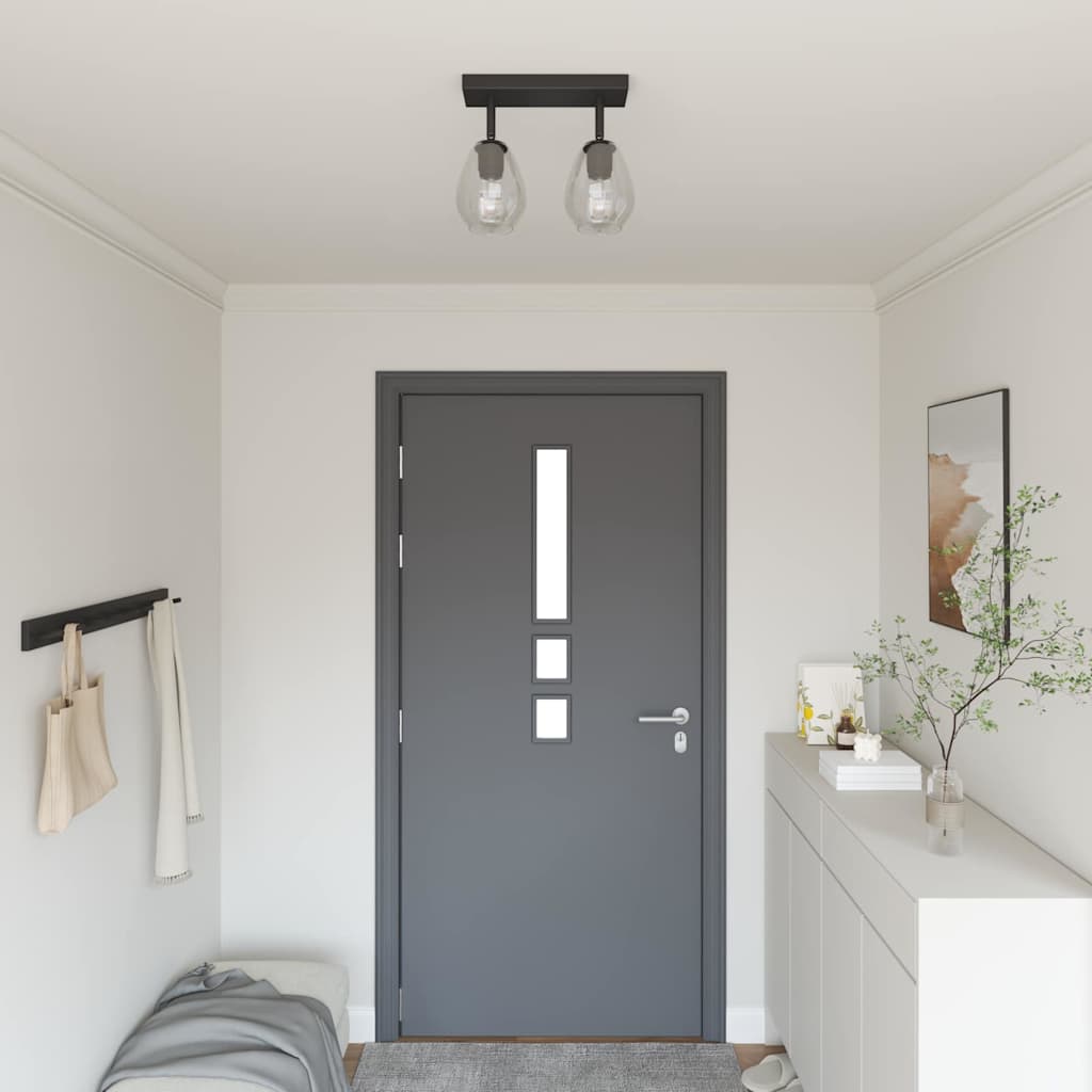 Loftsspot med spotlights Sort 33 x 13 x 26 cm Glas og Metal