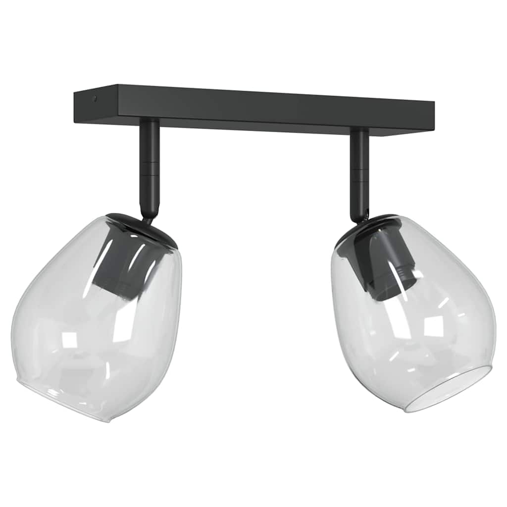 Loftsspot med spotlights Sort 33 x 13 x 26 cm Glas og Metal