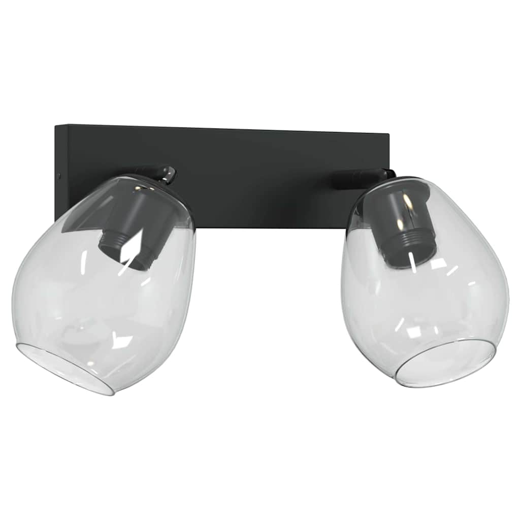 Loftsspot med spotlights Sort 33 x 13 x 26 cm Glas og Metal