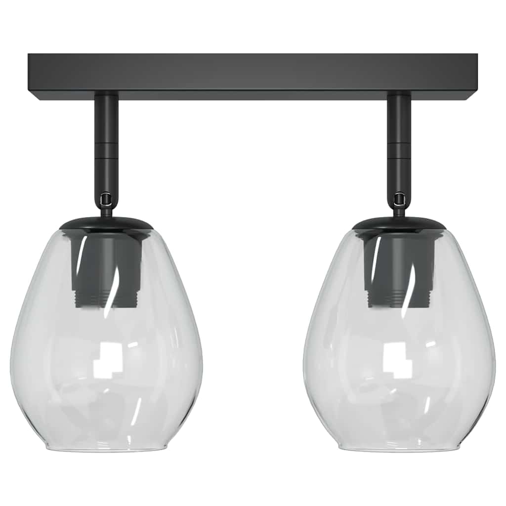 Loftsspot med spotlights Sort 33 x 13 x 26 cm Glas og Metal