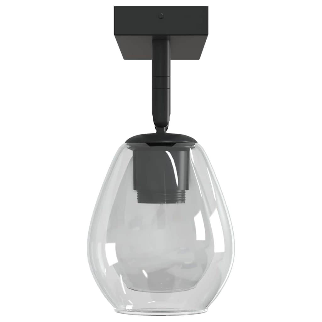 Loftsspot med spotlights Sort 33 x 13 x 26 cm Glas og Metal