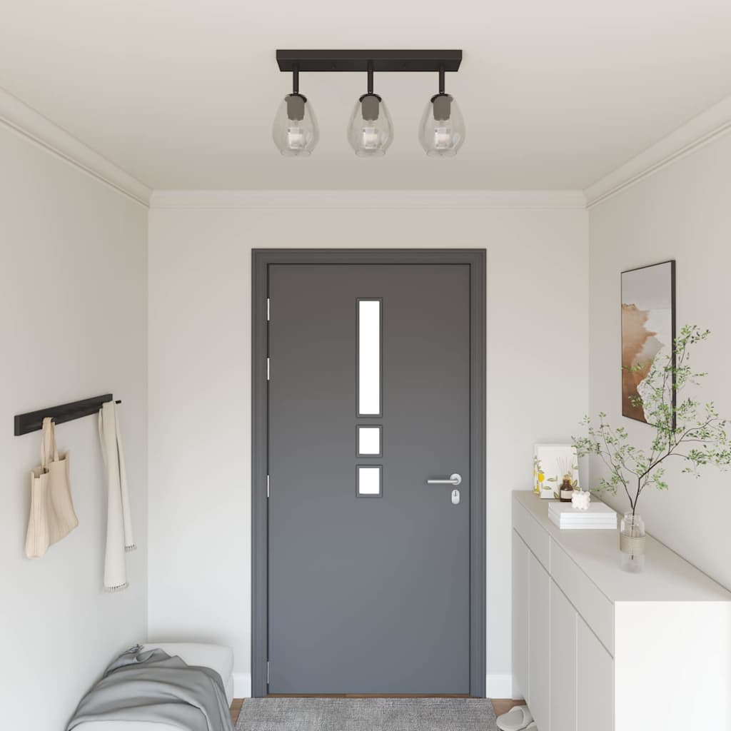 Loftsspot med spotlights Sort 54 x 13 x 26 cm Glas og Metal