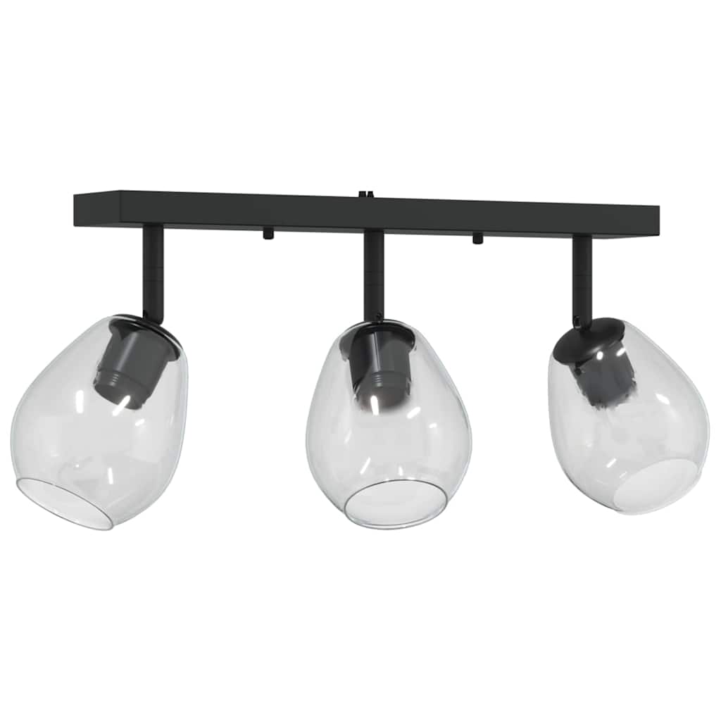 Loftsspot med spotlights Sort 54 x 13 x 26 cm Glas og Metal