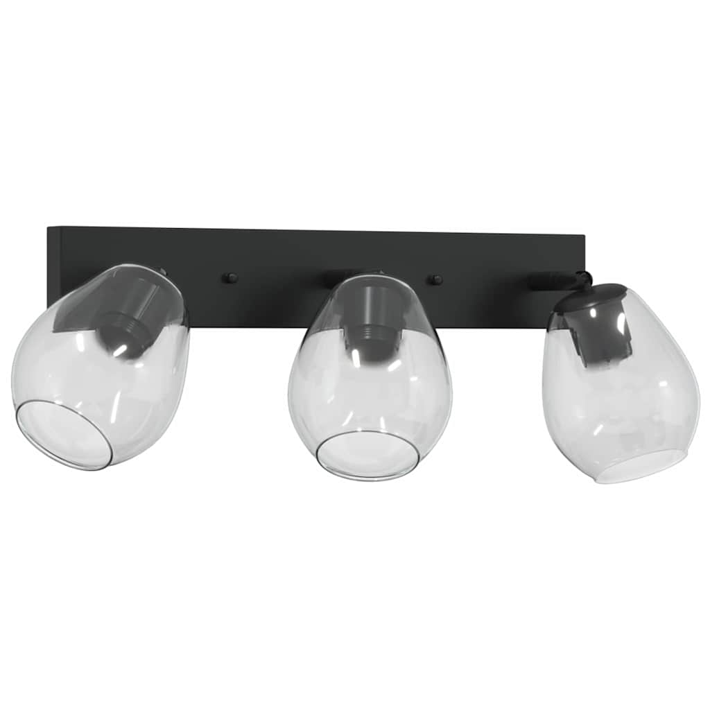 Loftsspot med spotlights Sort 54 x 13 x 26 cm Glas og Metal