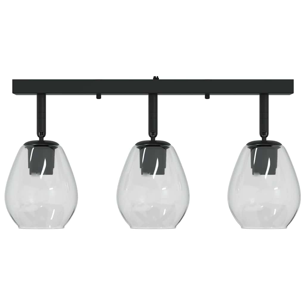 Loftsspot med spotlights Sort 54 x 13 x 26 cm Glas og Metal
