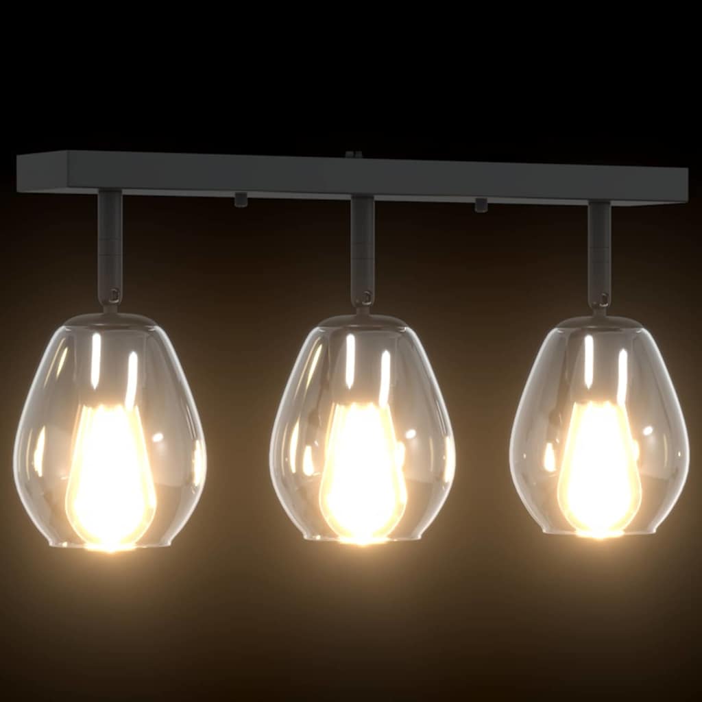 Loftsspot med spotlights Sort 54 x 13 x 26 cm Glas og Metal