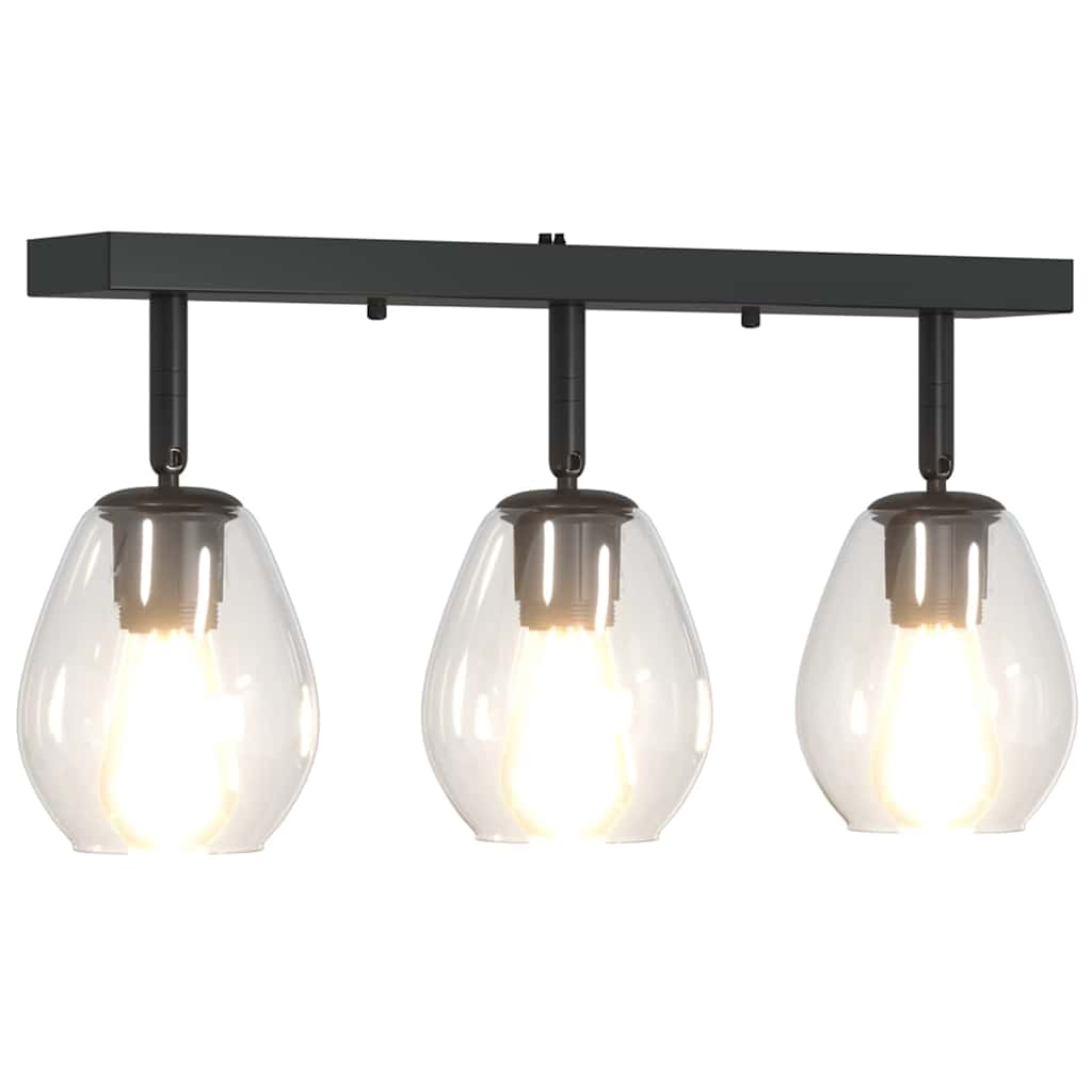 Loftsspot med spotlights Sort 54 x 13 x 26 cm Glas og Metal