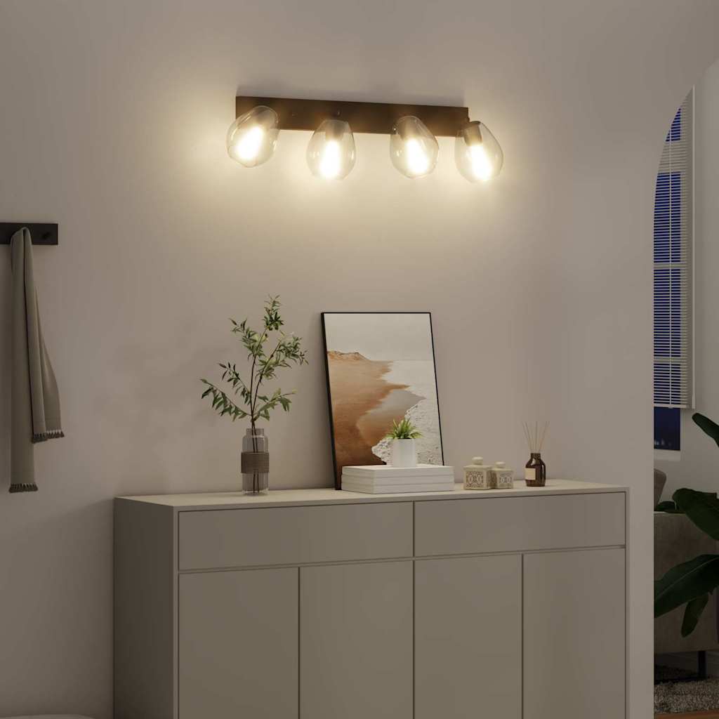 Loftsspot med spotlights Sort 73,5 x 13 x 26 cm Glas og Metal