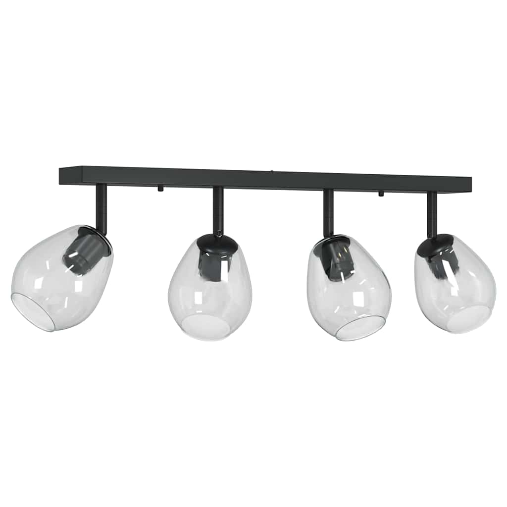 Loftsspot med spotlights Sort 73,5 x 13 x 26 cm Glas og Metal