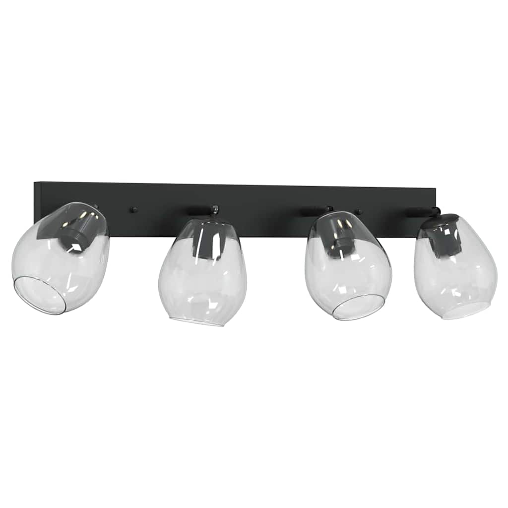 Loftsspot med spotlights Sort 73,5 x 13 x 26 cm Glas og Metal