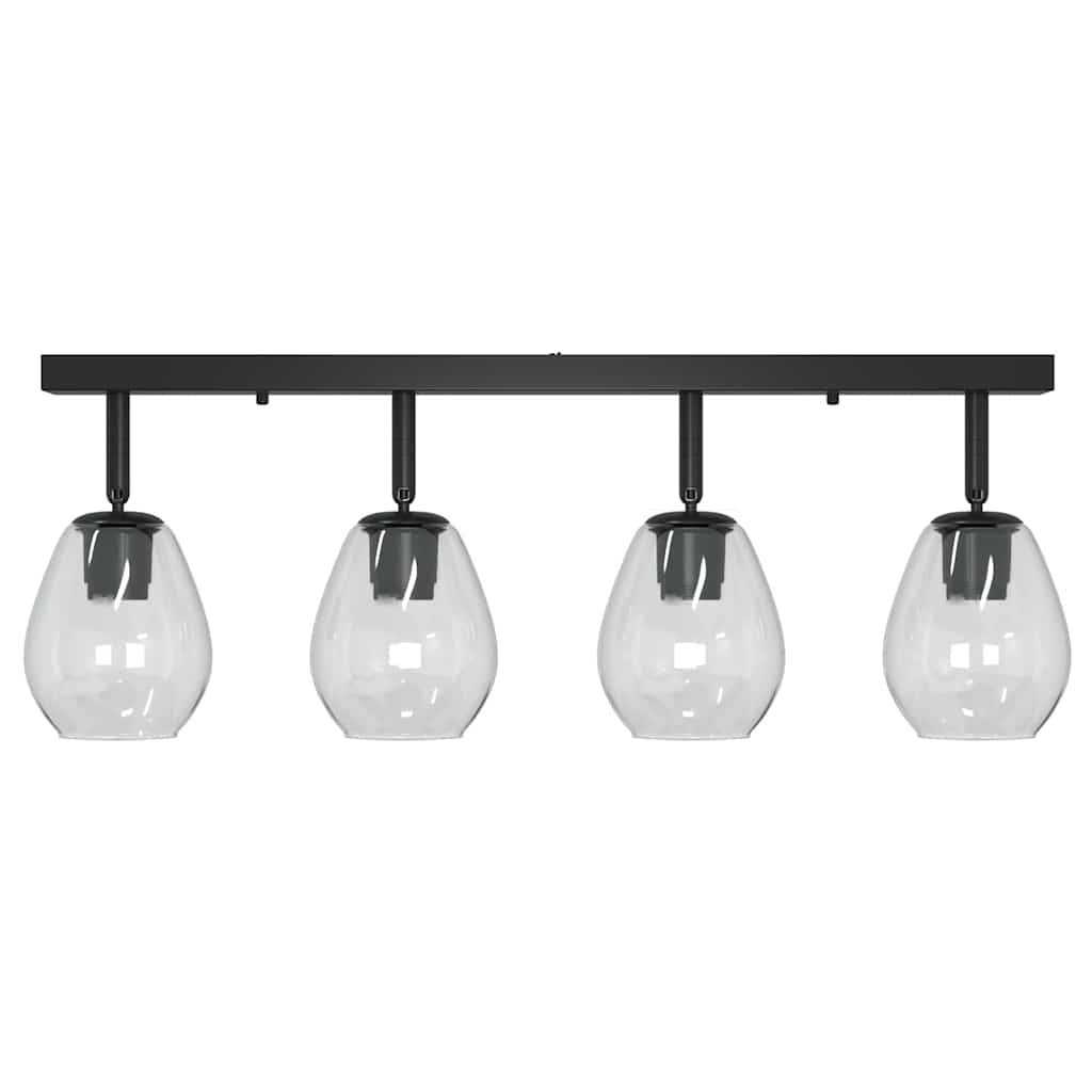 Loftsspot med spotlights Sort 73,5 x 13 x 26 cm Glas og Metal