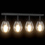 Loftsspot med spotlights Sort 73,5 x 13 x 26 cm Glas og Metal