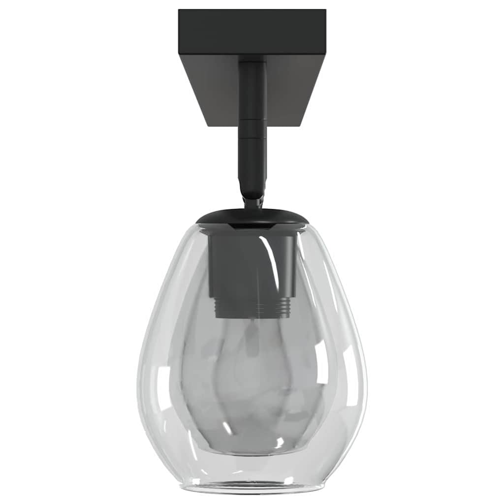 Loftsspot med spotlights Sort 73,5 x 13 x 26 cm Glas og Metal