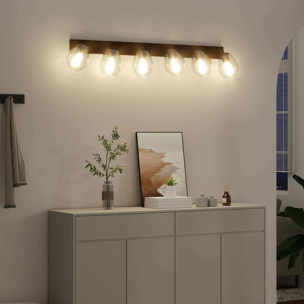 Loftsspot med spotlights Sort 110,5 x 13 x 26 cm Glas og Metal