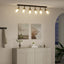 Loftsspot med spotlights Sort 110,5 x 13 x 26 cm Glas og Metal