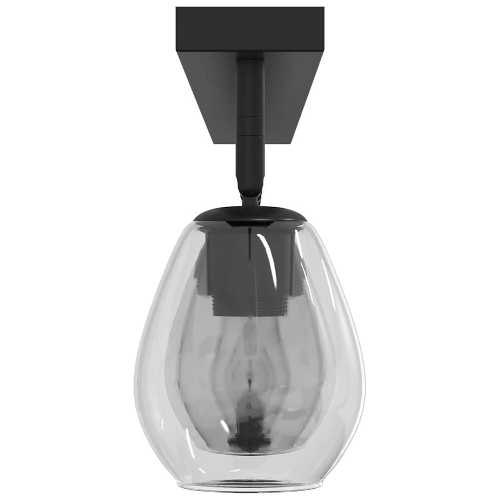 Loftsspot med spotlights Sort 110,5 x 13 x 26 cm Glas og Metal