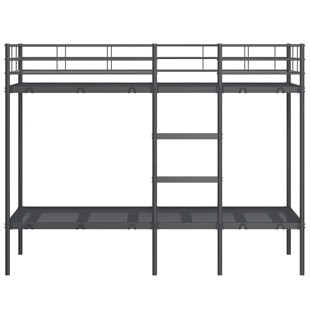køjeseng uden madras 75x190 cm stål sort
