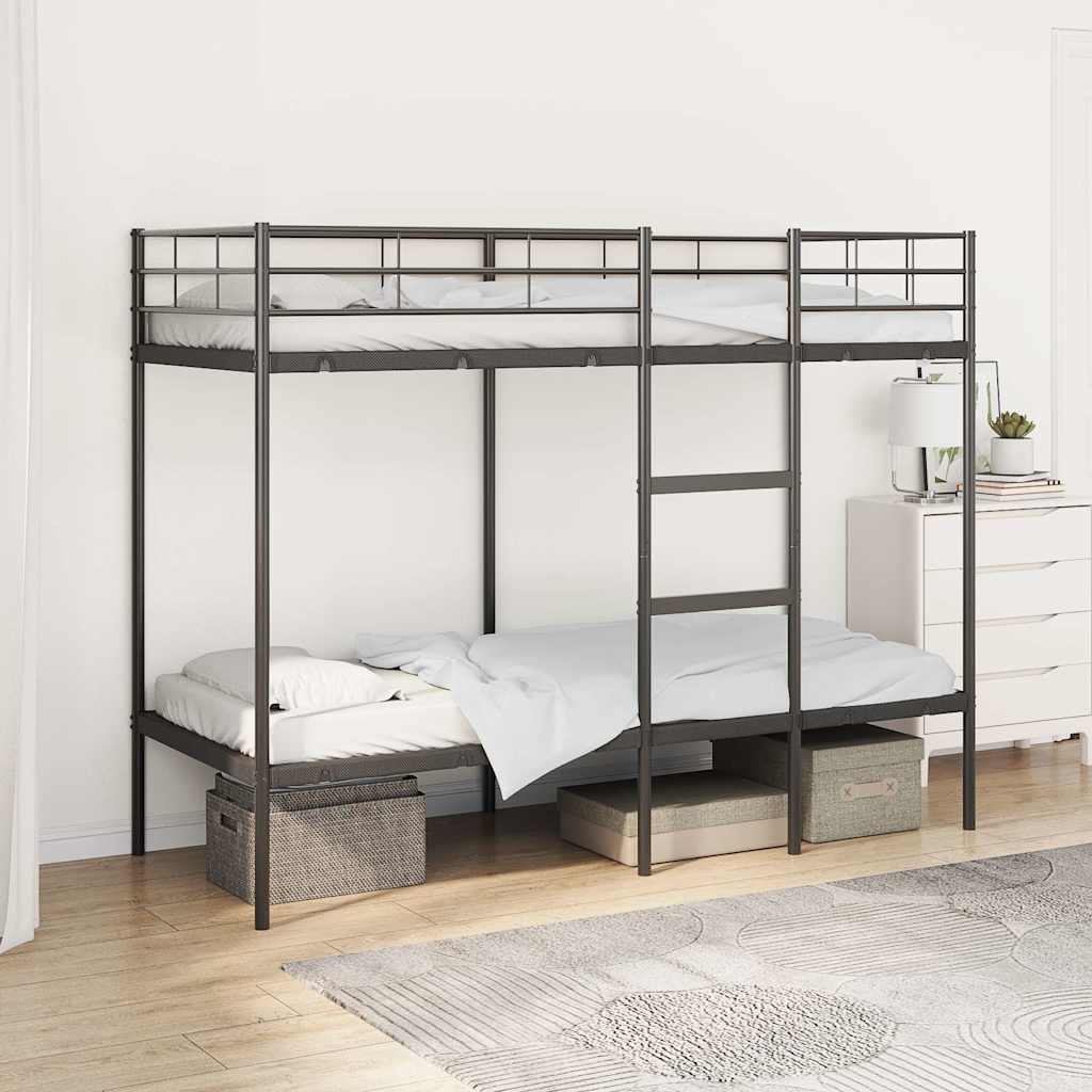 køjeseng uden madras 75x190 cm stål sort