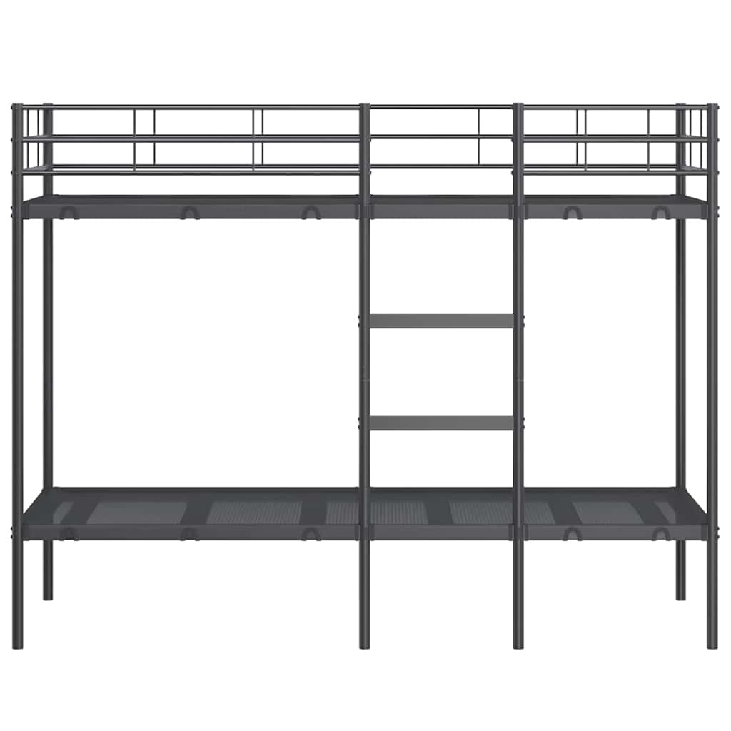 køjeseng uden madras 80x200 cm stål sort