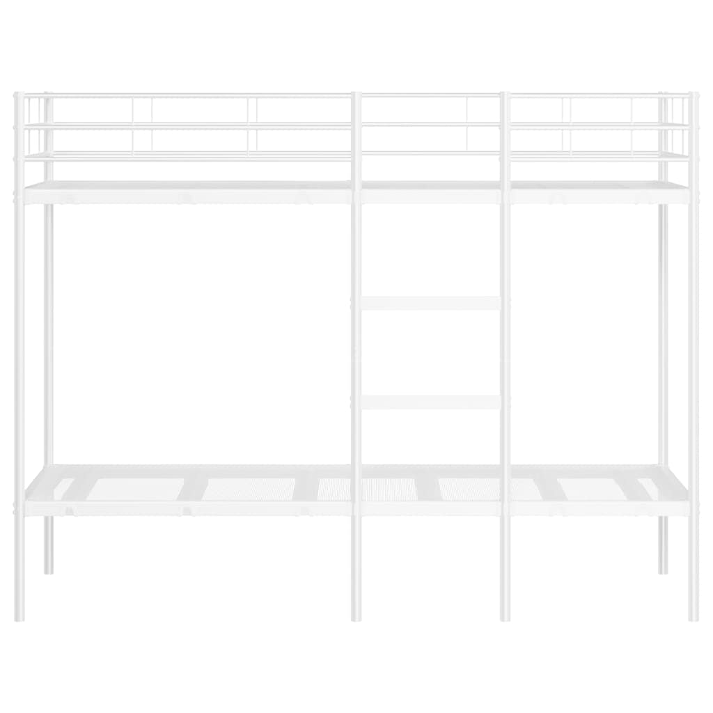 køjeseng uden madras 75x190 cm stål hvid
