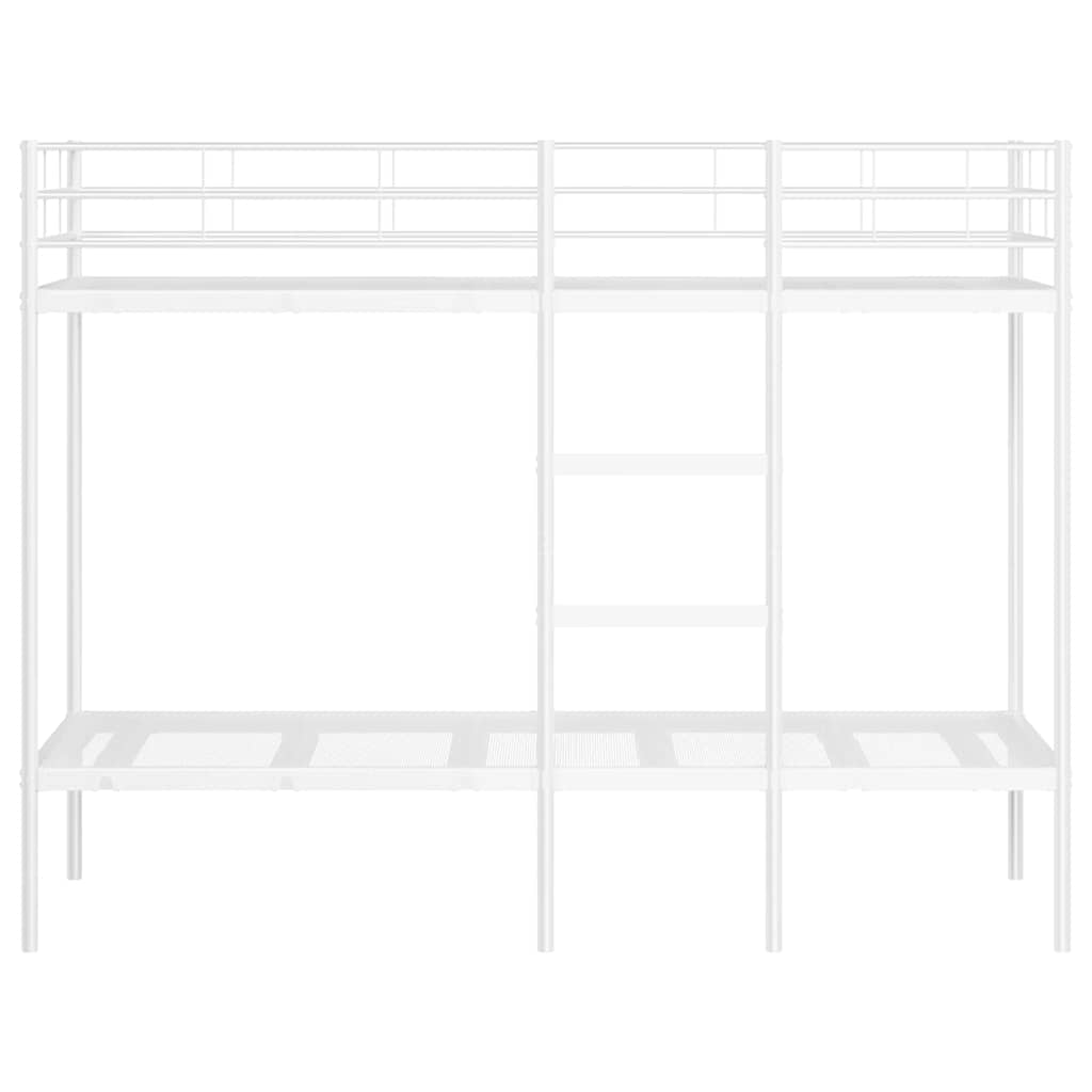 køjeseng uden madras 80x200 cm stål hvid