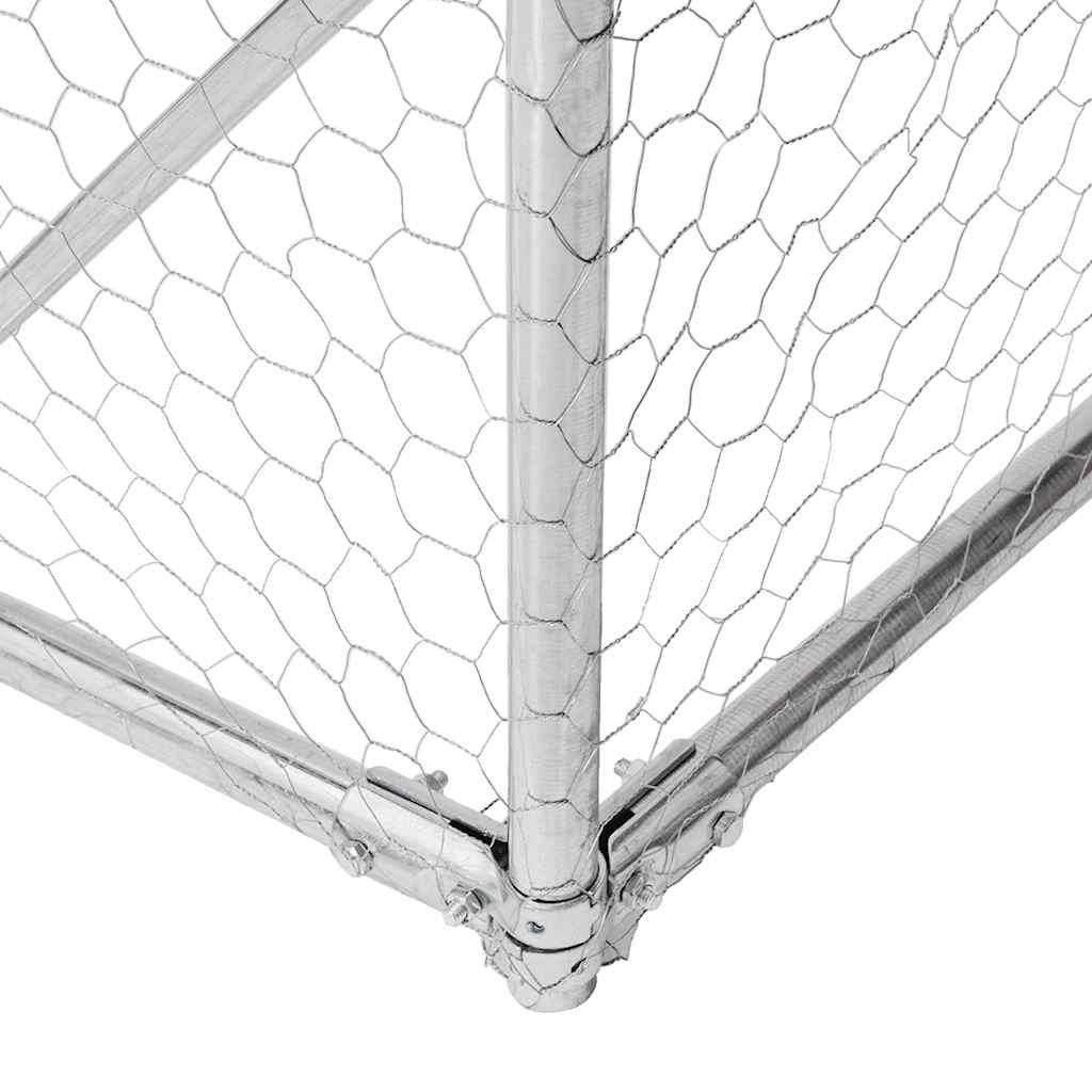 Udendørs hundegård med løbegård 6x2x1,5 m Galvaniseret stål