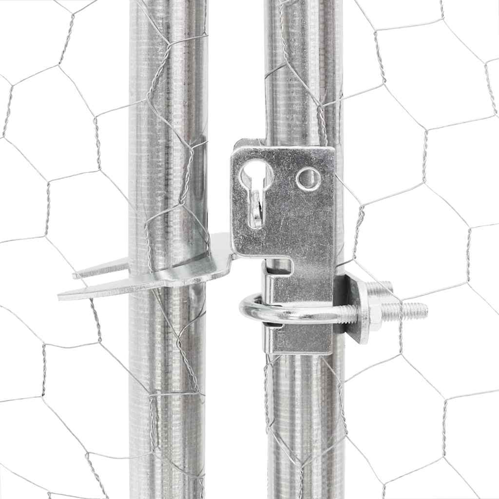 Udendørs hundegård med løbegård 6x2x1,5 m Galvaniseret stål