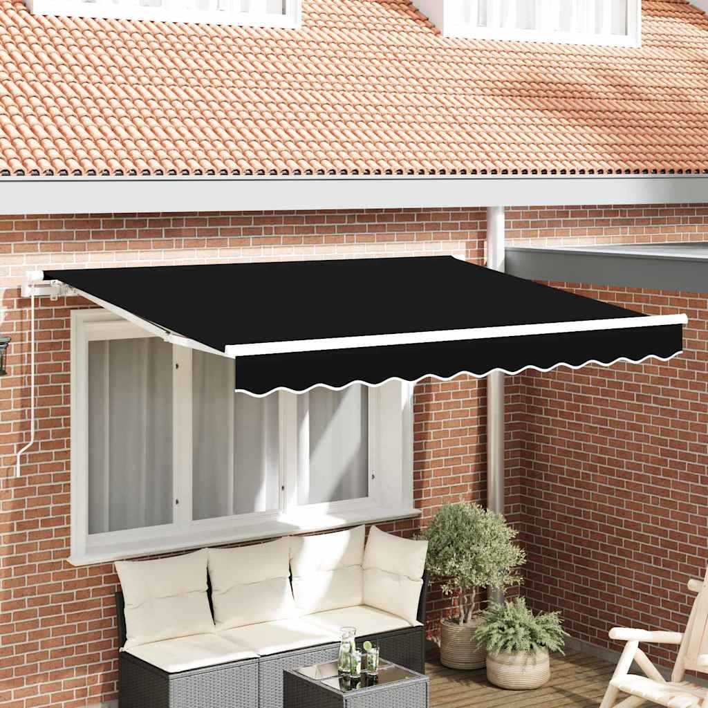 Udskiftningsdug til markise til 3,5x2,5 m Sort Polyester