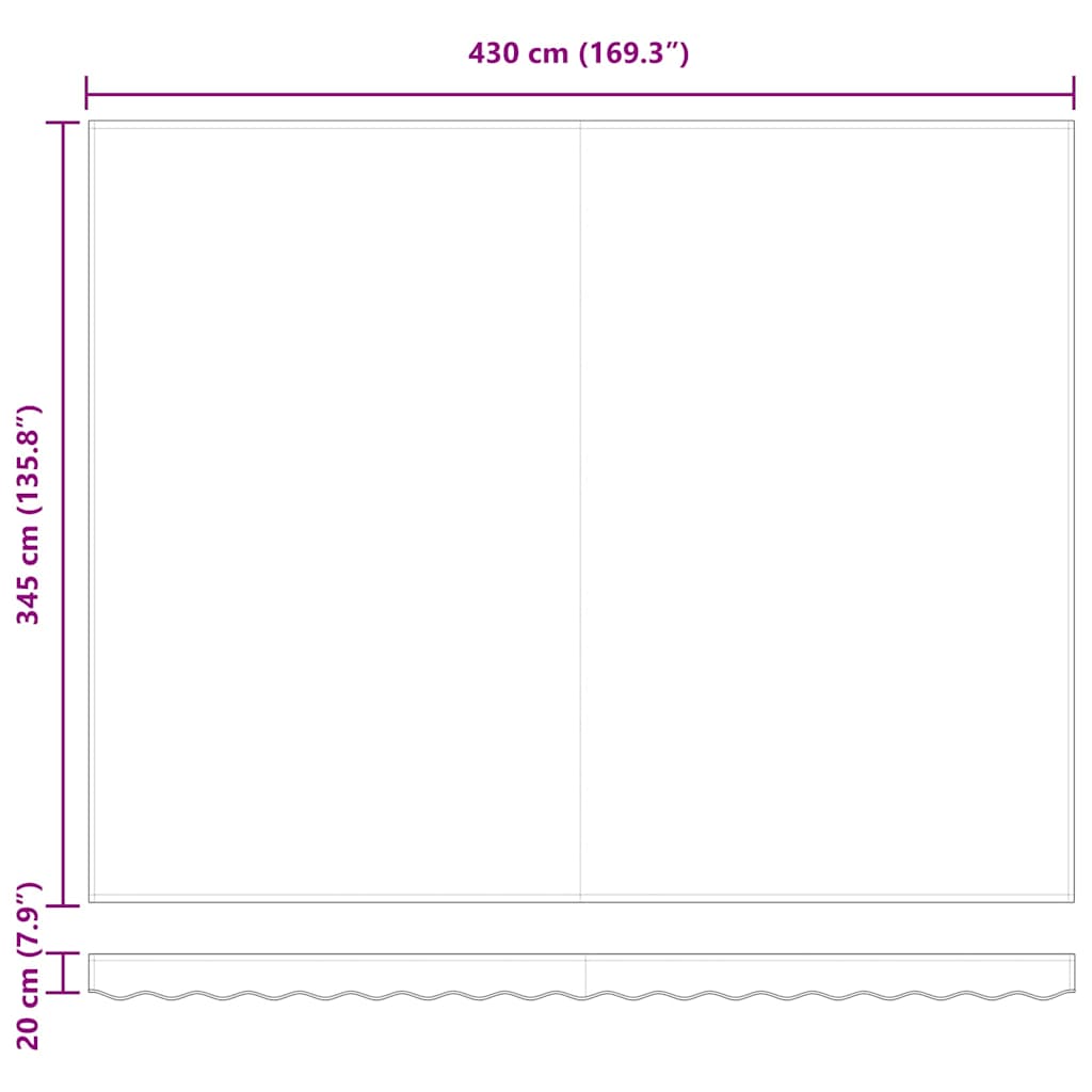 Udskiftningsdug til markise til 4,5x3,5 m Hvid Polyester
