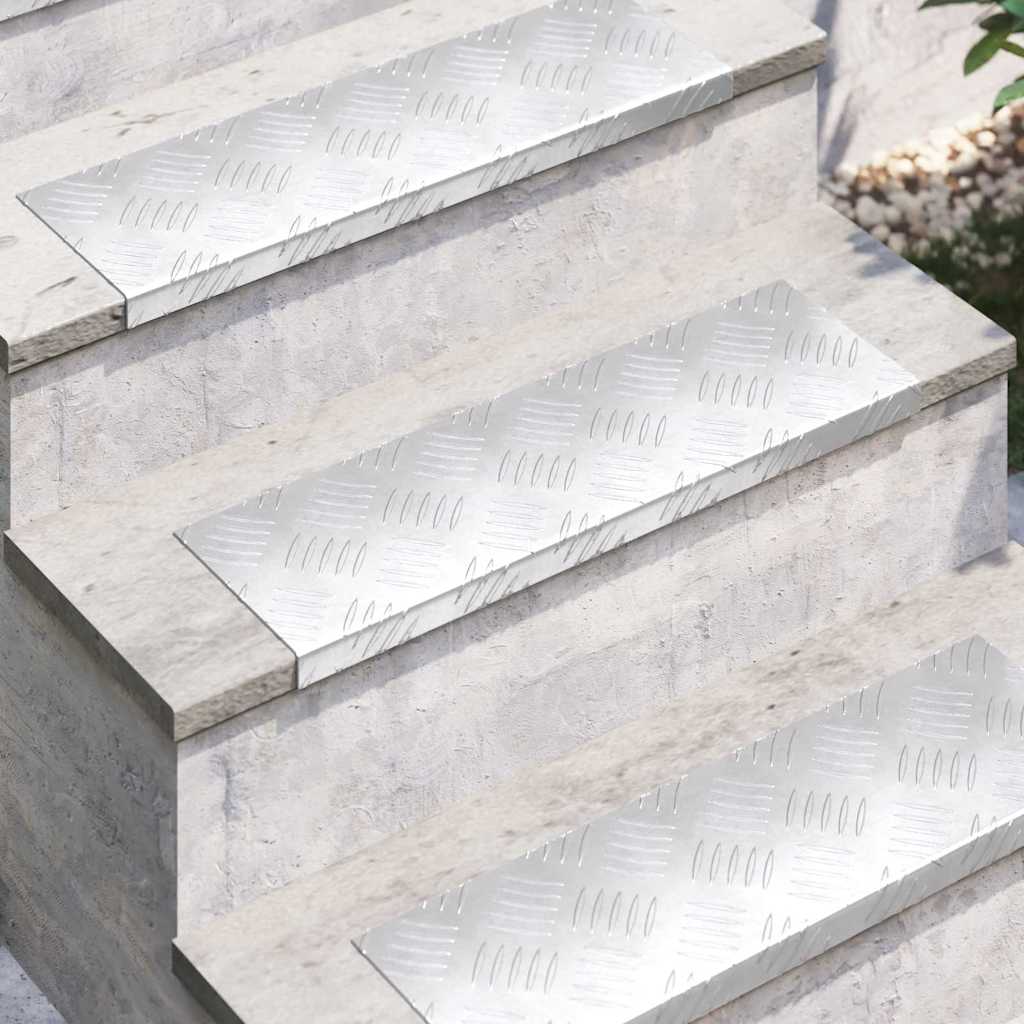 Trappe Tread 10 stk. 60 x 18 x 2,5 cm Sølv Aluminium