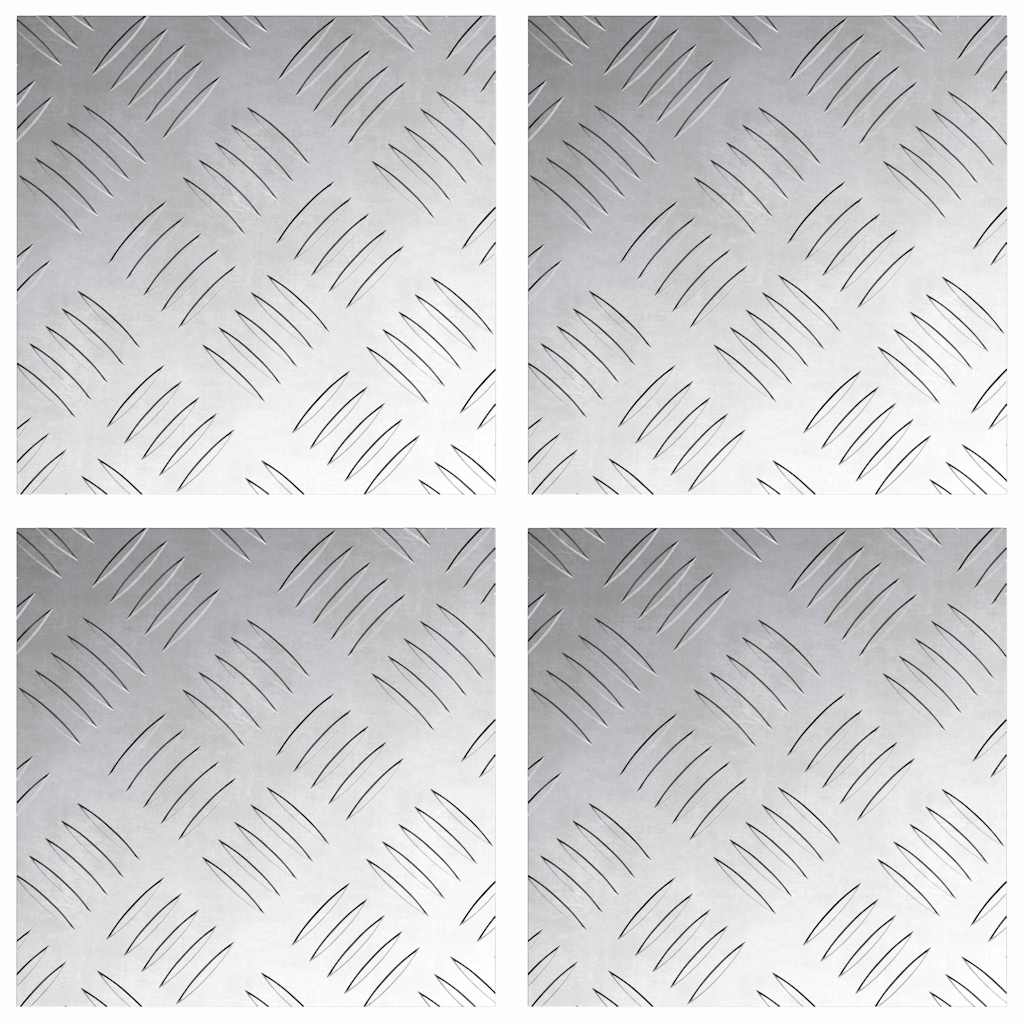 Trappe Tread 4 stk. 20 x 20 cm Sølv Aluminium Firkantet
