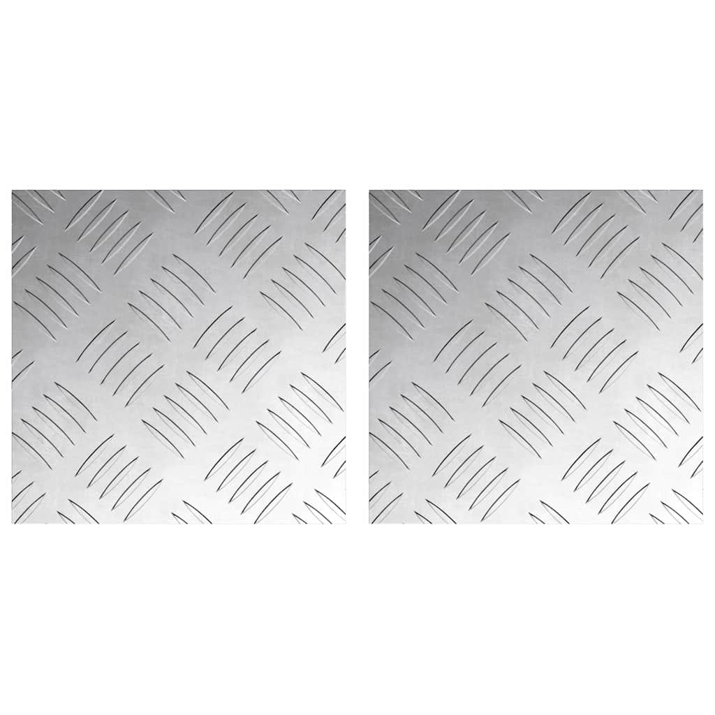 Trappe Tread 2 stk. 20 x 20 cm Sølv Aluminium Firkantet